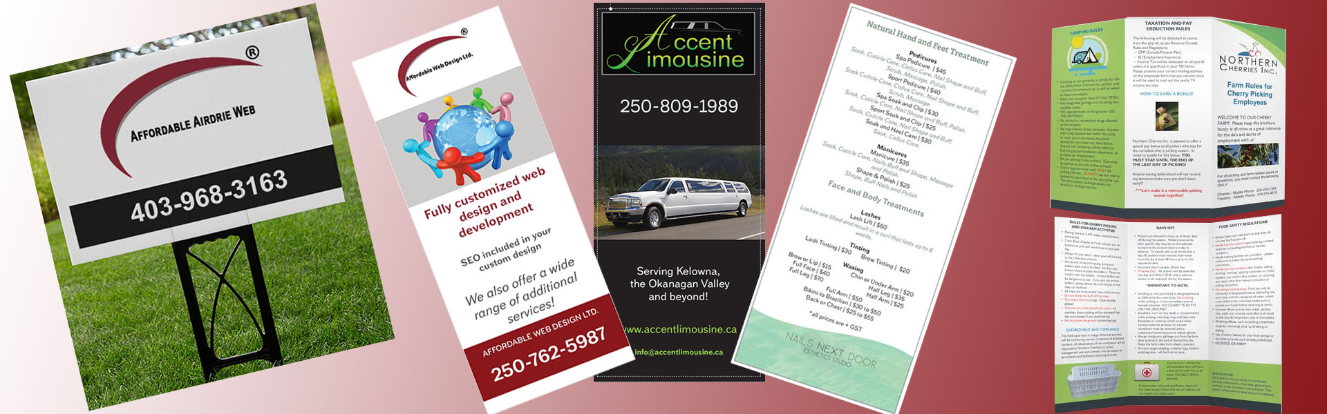 Affordable Web Design Ltd can design your marketing material.